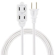 GE Polarized Indoor Extension Cord, 3 Outlets with Twist-to-Close Covers, 6 Ft. Cord, White, 51937