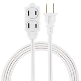 GE Polarized Indoor Extension Cord, 3 Outlets with Twist-to-Close Covers, 6 Ft. Cord, White, 51937