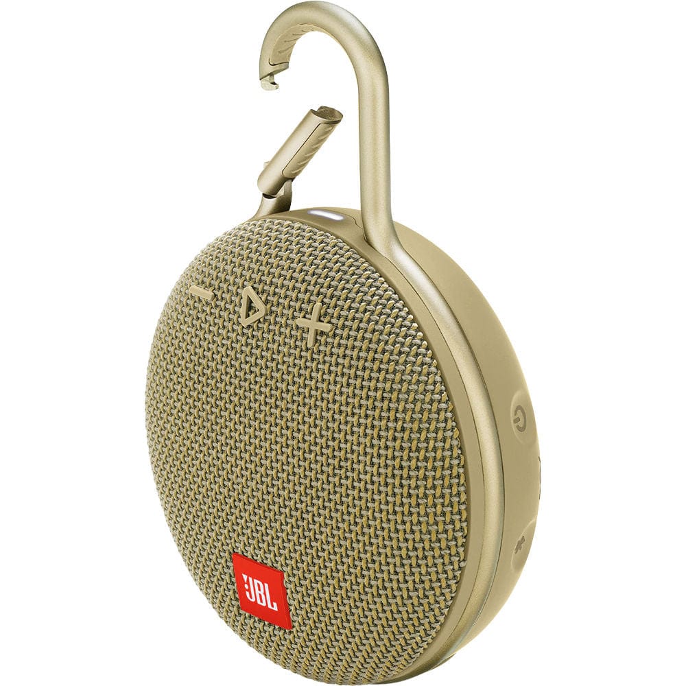 JBL Clip 3 Portable Waterproof Bluetooth Speaker, Sand - Certified Refurbished