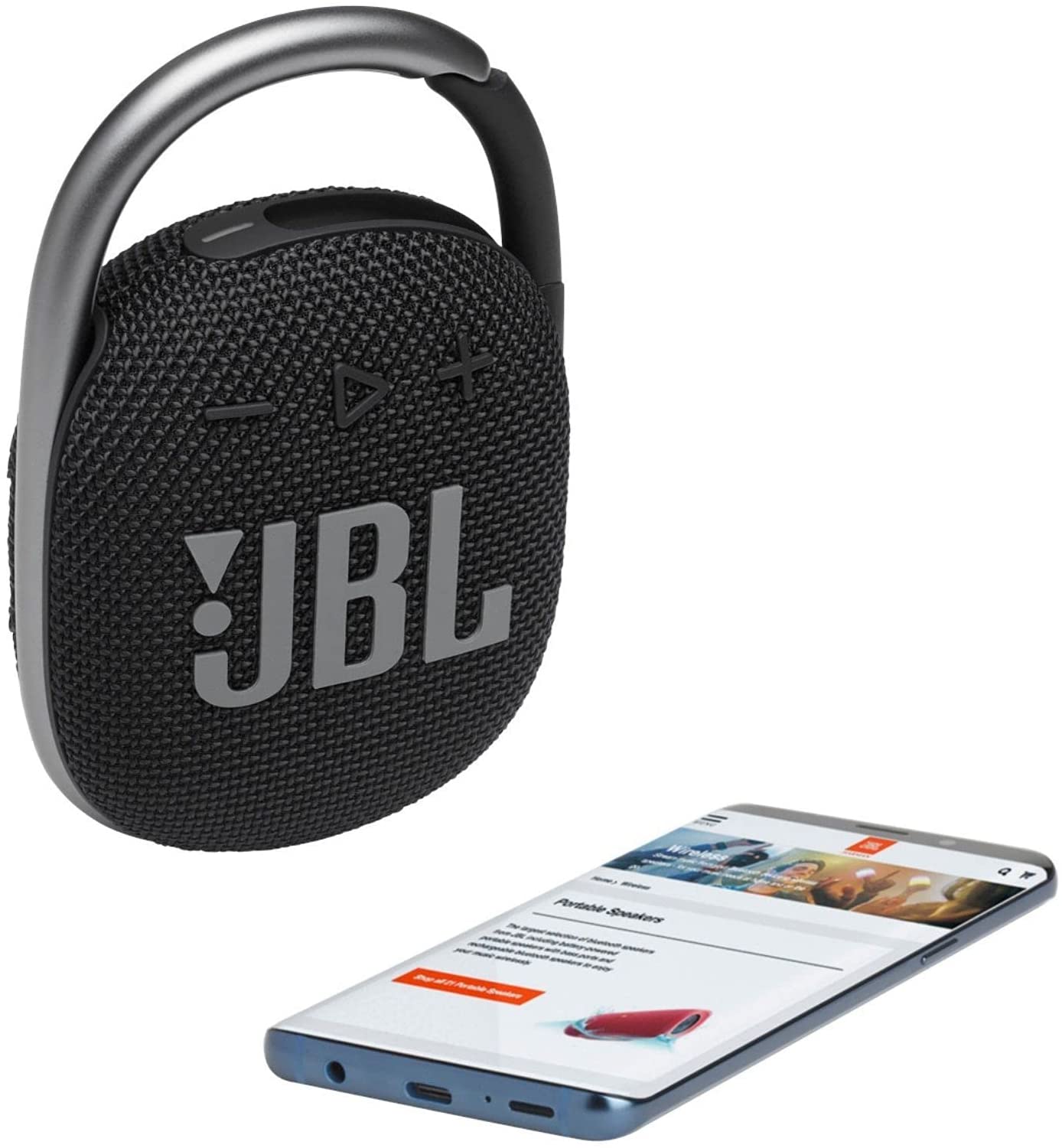 JBL Clip 4 Portable Bluetooth Speaker, Black - Certified Refurbished