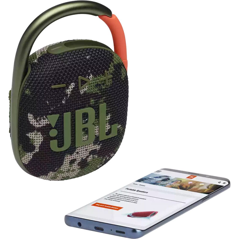 JBL Clip 4 Portable Bluetooth Speaker, Camo - Certified Refurbished