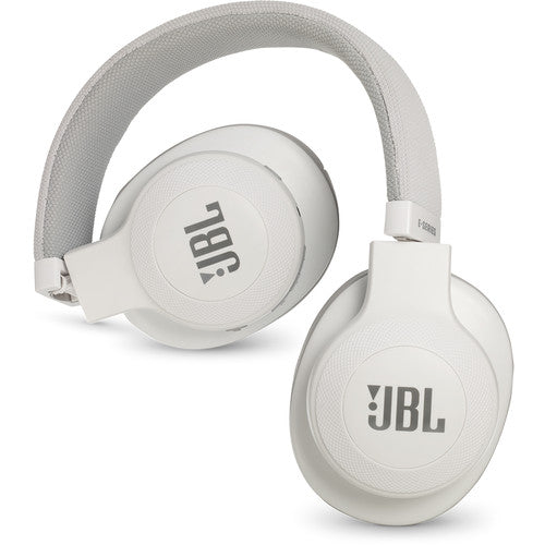 JBL JBLE55BTWHT-Z Bluetooth Over Ear Headphones, White - Certified Refurbished