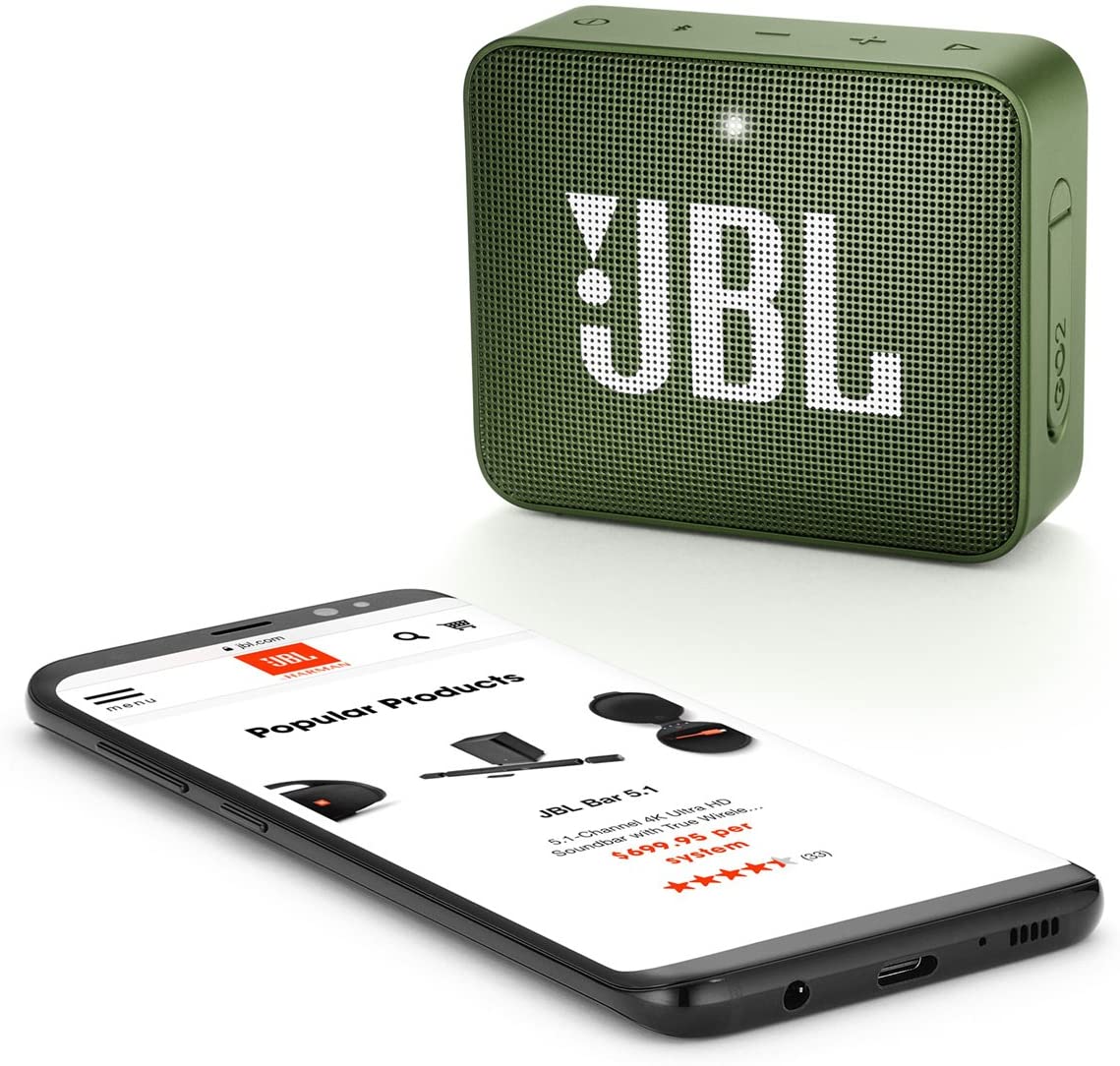 JBL Go 2 Portable Bluetooth Speaker, Moss Green - Certified Refurbished