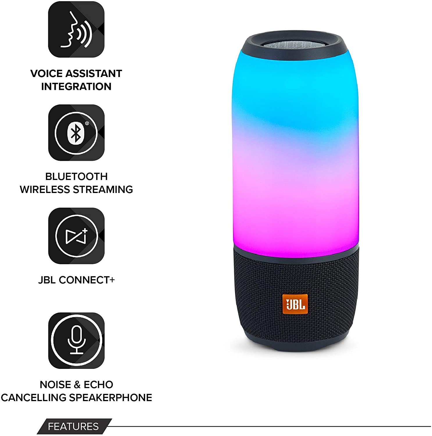 JBL Pulse 3 Portable Bluetooth Speaker, Black - Certified Refurbished