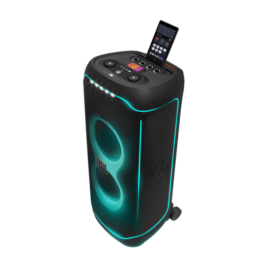 JBL PartyBox Ultimate Wireless Speaker, 1100 Watts, Light Show, IPx4 Splashproof, Dual Mic & Guitar Inputs, Portable Handle & Wheels - Certified Refurbished