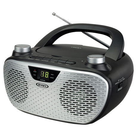Jensen CD-485 1-Watt Portable Stereo CD Player with AM/FM Radio, Black
