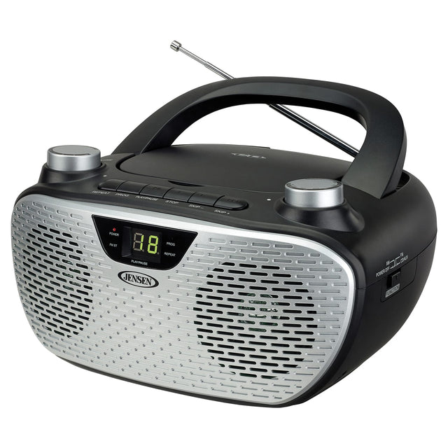 Jensen CD-485 1-Watt Portable Stereo CD Player with AM/FM Radio, Black