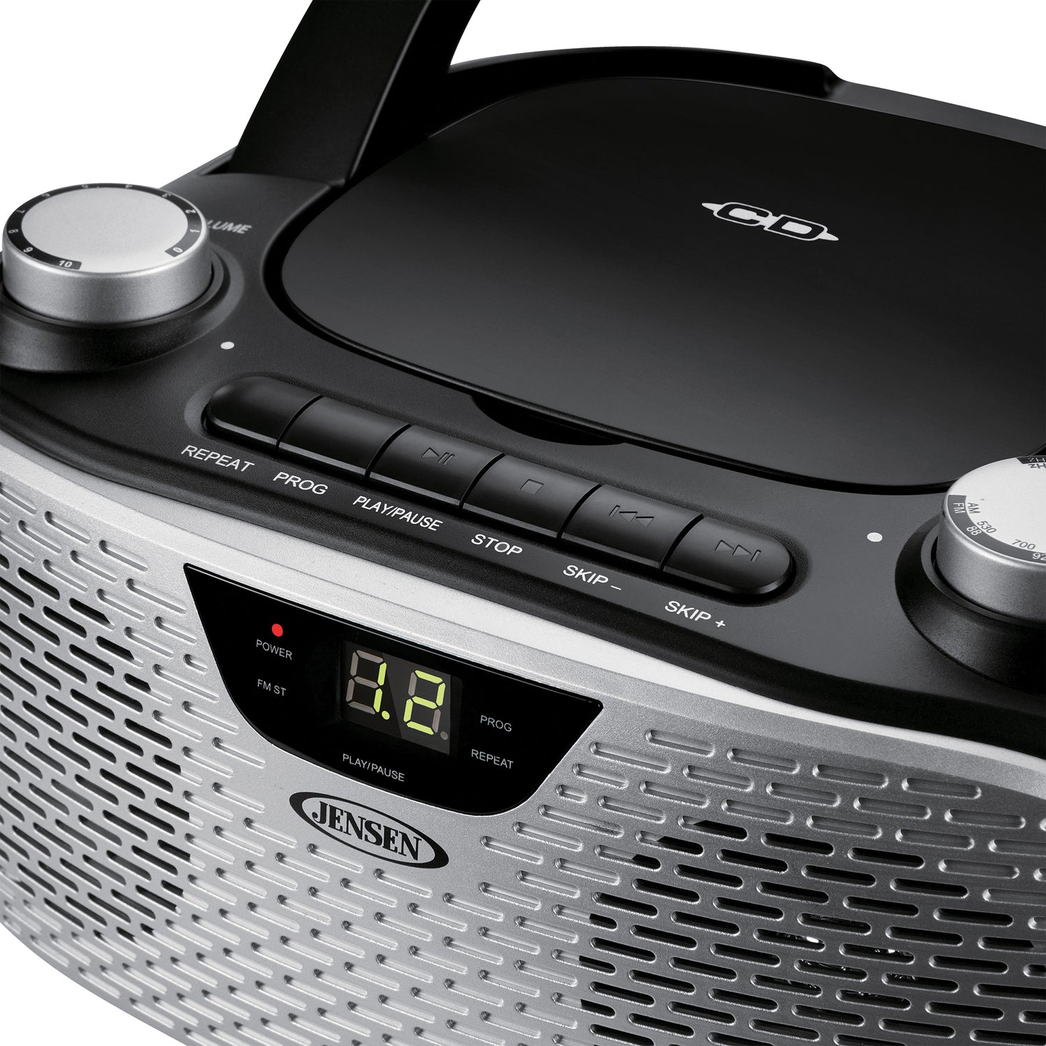 Jensen CD-485 1-Watt Portable Stereo CD Player with AM/FM Radio, Black