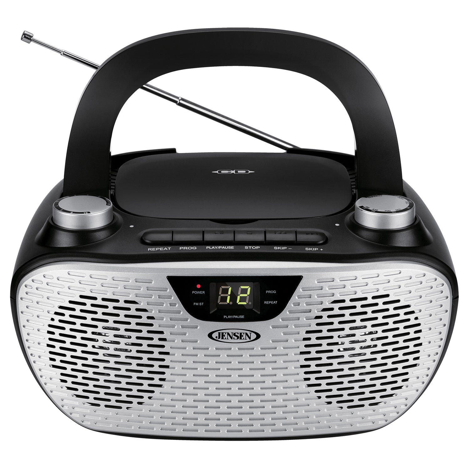 Jensen CD-485 1-Watt Portable Stereo CD Player with AM/FM Radio, Black