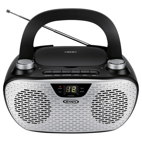 Jensen CD-485 1-Watt Portable Stereo CD Player with AM/FM Radio, Black
