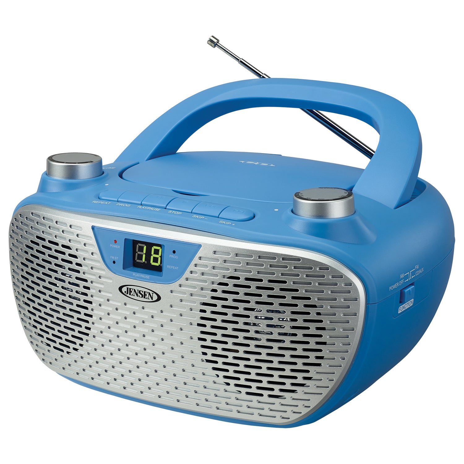 Jensen CD-485 1-Watt Portable Stereo CD Player with AM/FM Radio, Blue