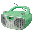 Jensen CD-485 1-Watt Portable Stereo CD Player with AM/FM Radio, Green