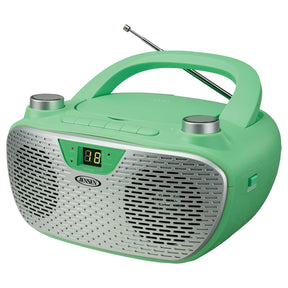 Jensen CD-485 1-Watt Portable Stereo CD Player with AM/FM Radio, Green