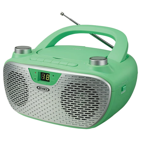 Jensen CD-485 1-Watt Portable Stereo CD Player with AM/FM Radio, Green