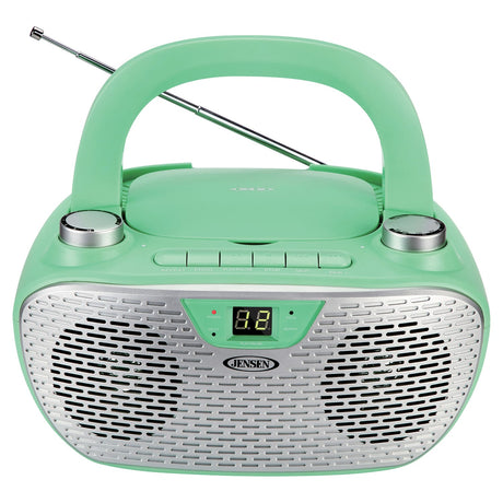 Jensen CD-485 1-Watt Portable Stereo CD Player with AM/FM Radio, Green