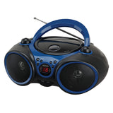Jensen Portable CD Player with AM/FM Stereo Radio, CD-490, Blue/Black