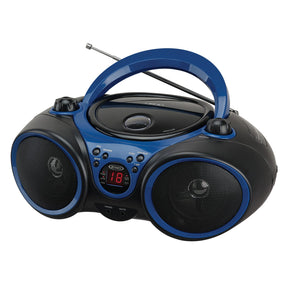 Jensen Portable CD Player with AM/FM Stereo Radio, CD-490, Blue/Black