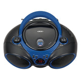 Jensen Portable CD Player with AM/FM Stereo Radio, CD-490, Blue/Black