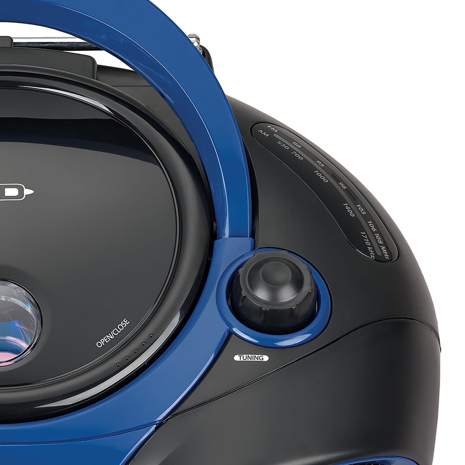 Jensen Portable CD Player with AM/FM Stereo Radio, CD-490, Blue/Black