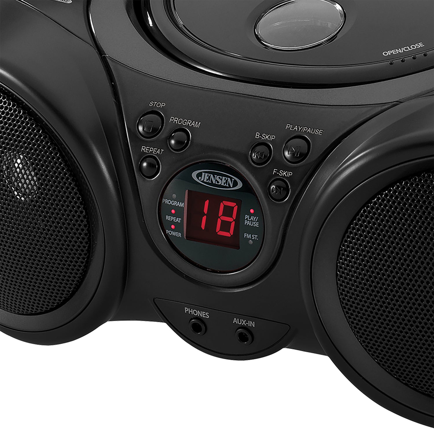 Jensen Portable CD Player with AM/FM Stereo Radio, CD-490, Black