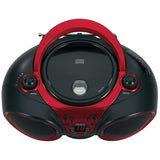 Jensen Portable CD Player with AM/FM Stereo Radio, CD-490, Black/Red