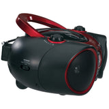 Jensen Portable CD Player with AM/FM Stereo Radio, CD-490, Black/Red