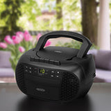 Jensen Portable Bluetooth CD Music System with Built-in Speakers, Cassette Player/Recorder, AM/FM Radio, and Aux, CD-550ABT, Black