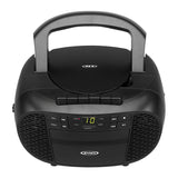 Jensen Portable Bluetooth CD Music System with Built-in Speakers, Cassette Player/Recorder, AM/FM Radio, and Aux, CD-550ABT, Black