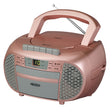 Jensen Portable Bluetooth CD Music System with Built-in Speakers, Cassette Player/Recorder, AM/FM Radio, and Aux, CD-550ABT, Metallic