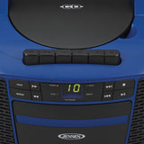 Jensen Portable CD Music System with Cassette Player/Recorder and AM/FM Stereo Radio, CD-550, Blue/Black
