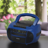 Jensen Portable CD Music System with Cassette Player/Recorder and AM/FM Stereo Radio, CD-550, Blue/Black