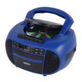 Jensen Portable CD Music System with Cassette Player/Recorder and AM/FM Stereo Radio, CD-550, Blue/Black