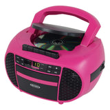 Jensen Portable CD Music System with Cassette Player/Recorder and AM/FM Stereo Radio, CD-550, Magenta/Black