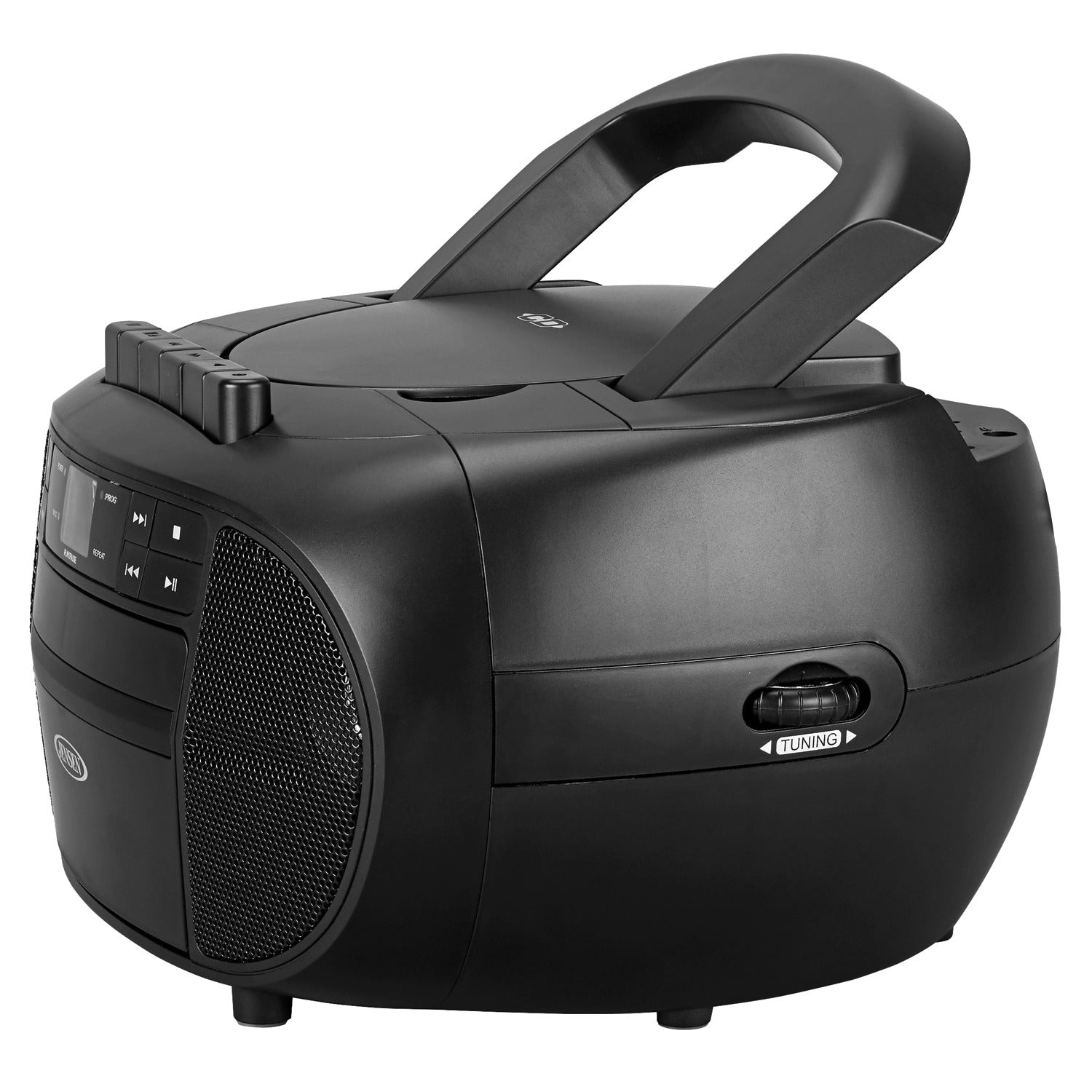 Jensen Portable CD Music System with Cassette Player/Recorder and AM/FM Stereo Radio, CD-550, Black
