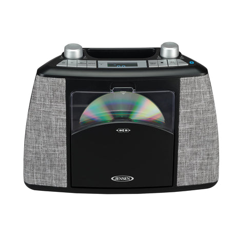 Jensen Portable Bluetooth CD Music System with FM Radio, CD-565, Black
