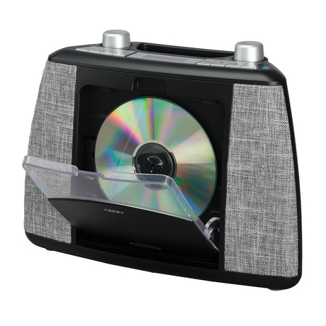Jensen Portable Bluetooth CD Music System with FM Radio, CD-565, Black