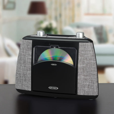 Jensen Portable Bluetooth CD Music System with FM Radio, CD-565, Black