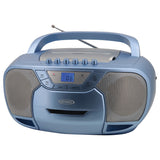 Jensen CD-590 1-Watt Portable Stereo CD and Cassette Player/Recorder with AM/FM Radio and Bluetooth, Light Blue