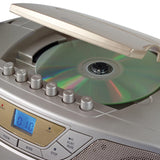 Jensen CD-590 1-Watt Portable Stereo CD and Cassette Player/Recorder with AM/FM Radio and Bluetooth, Champagne Gold