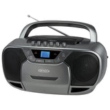 Jensen CD-590 1-Watt Portable Stereo CD and Cassette Player/Recorder with AM/FM Radio and Bluetooth, Gray