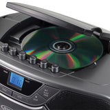 Jensen CD-590 1-Watt Portable Stereo CD and Cassette Player/Recorder with AM/FM Radio and Bluetooth, Gray