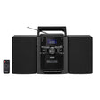 Jensen 10-Watt Portable Bluetooth Home Stereo System with Detachable Speakers, CD/Cassette Players, AM/FM Radio, Alarm Clock, and Remote, CD-785