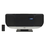 Jensen 10-Watt Wall-Mountable Bluetooth Home Stereo System with Built-in Speakers, CD Player, FM Radio, Alarm, USB Charger, Aux, and Remote, JBS-215