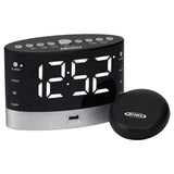 Jensen JCR-255 .6-Watt AM/FM Dual-Alarm Digital Clock Radio with Under-Pillow Vibrator