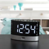Jensen JCR-255 .6-Watt AM/FM Dual-Alarm Digital Clock Radio with Under-Pillow Vibrator