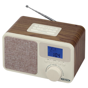 Jensen JCR-315 Digital AM/FM Dual-Alarm Clock Radio with Wood Cabinet