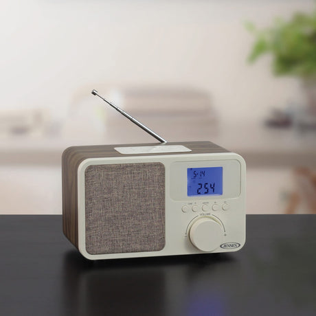 Jensen JCR-315 Digital AM/FM Dual-Alarm Clock Radio with Wood Cabinet