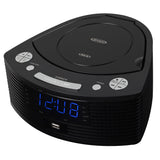 Jensen Dual-Alarm Clock Radio with AM/FM, Top-Loading CD Player, 0.9-In. Blue LED Display, Dimmer, Battery Backup, Sleep/Snooze, Aux Input