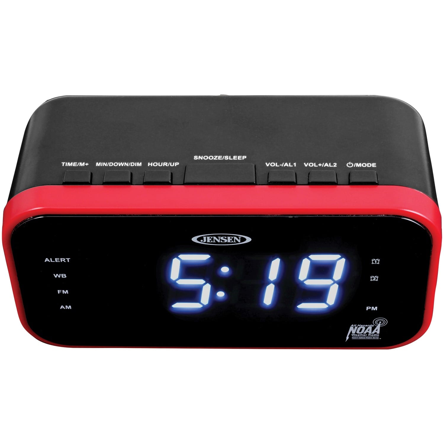 Jensen AM/FM/NOAA Weather Band Clock Radio with Weather Alert