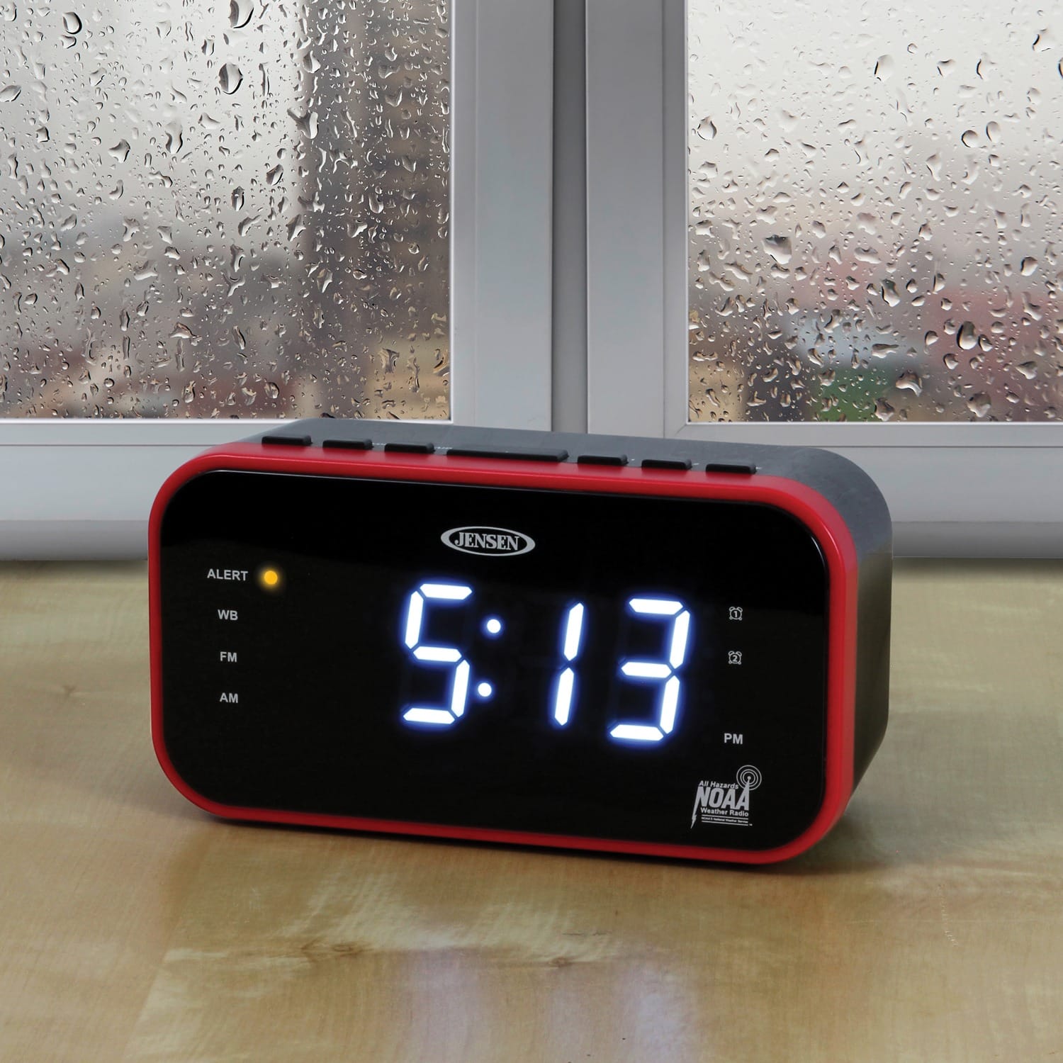 Jensen AM/FM/NOAA Weather Band Clock Radio with Weather Alert